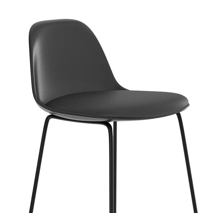 Chaise de bar Leni noire 75 cm (lot de 2)