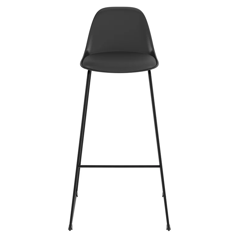 Chaise de bar Leni noire 75 cm (lot de 2)