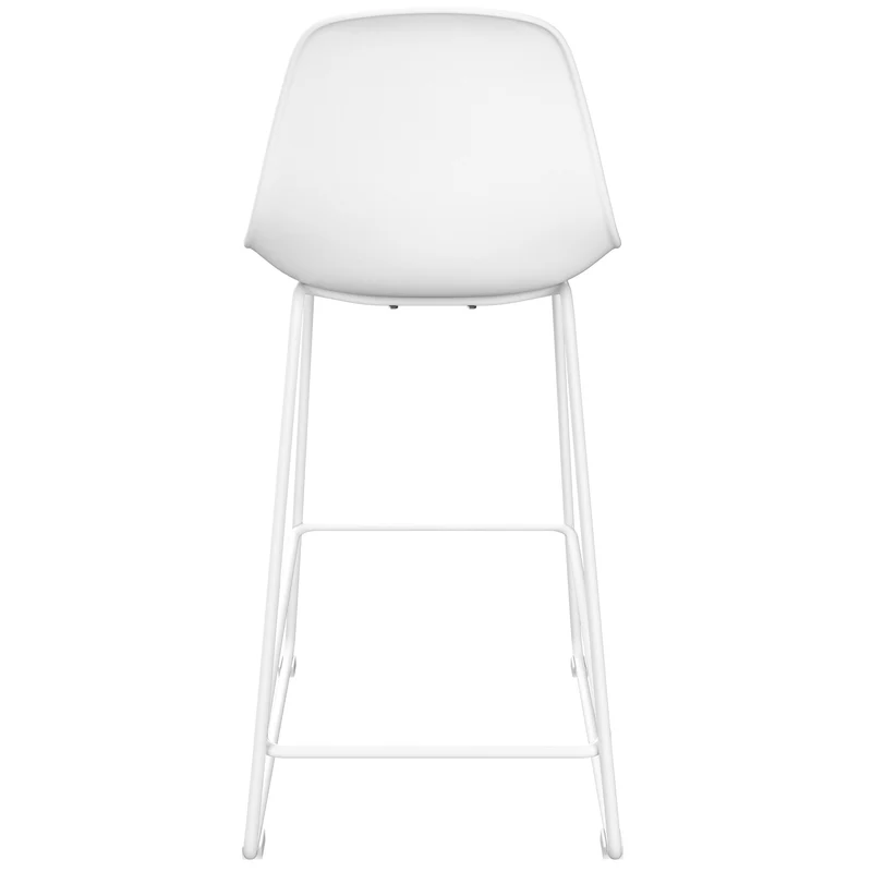 Chaise de bar mi-hauteur Leni blanche 65 cm (lot de 2)