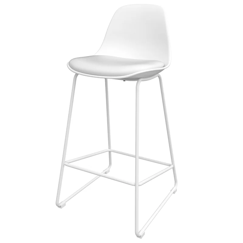 Chaise de bar mi-hauteur Leni blanche 65 cm (lot de 2)