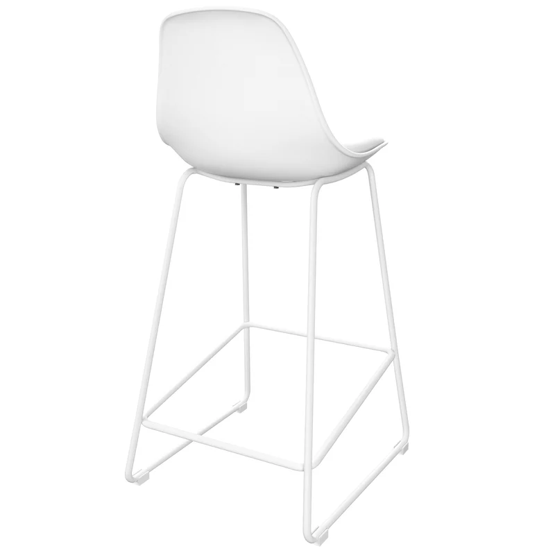 Chaise de bar mi-hauteur Leni blanche 65 cm (lot de 2)