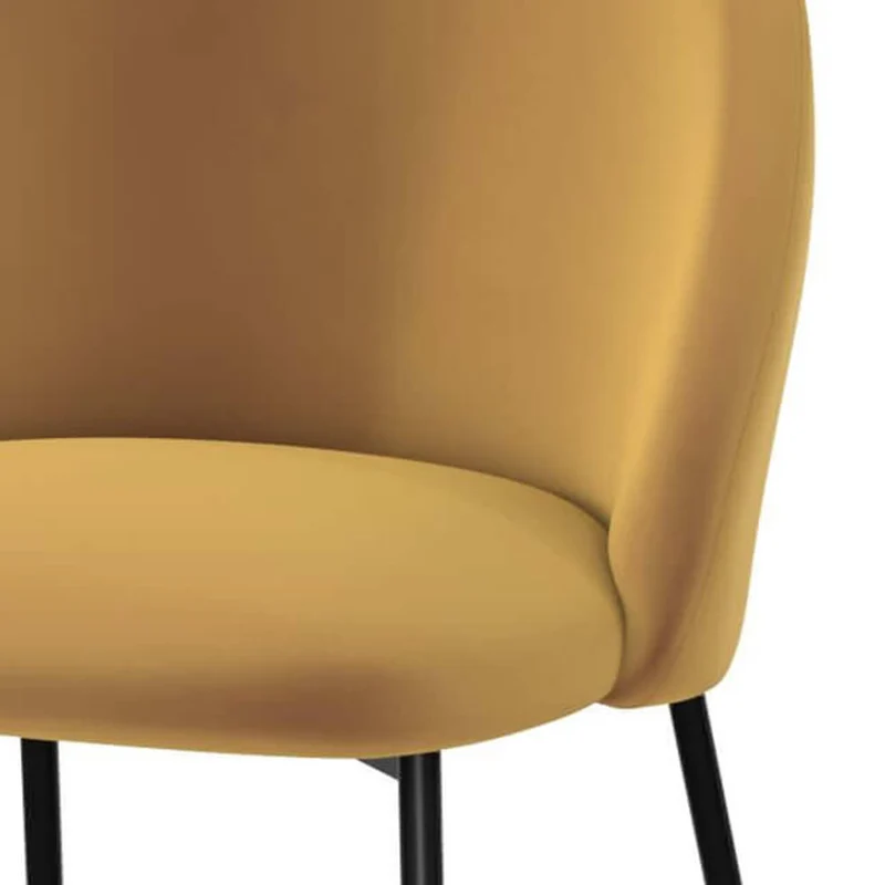 Chaise de bar Karl en velours jaune moutarde 66 cm (lot de 2)