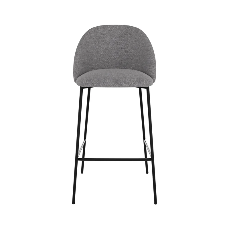 Chaise de bar Karl en tissu gris foncé 66 cm (lot de 2)