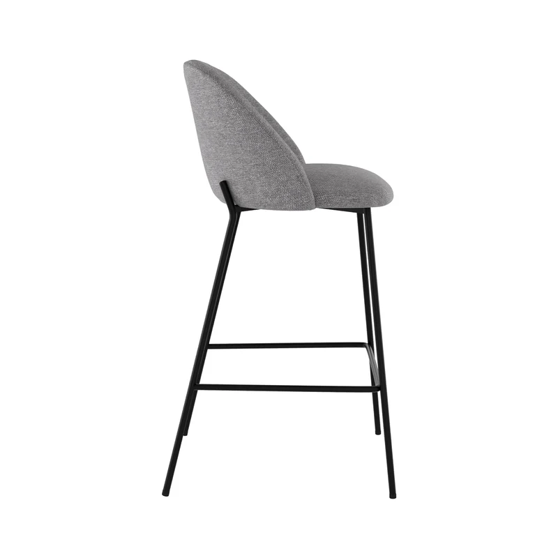 Chaise de bar Karl en tissu gris foncé 66 cm (lot de 2)