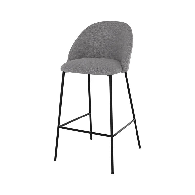 Chaise de bar Karl en tissu gris foncé 66 cm (lot de 2)