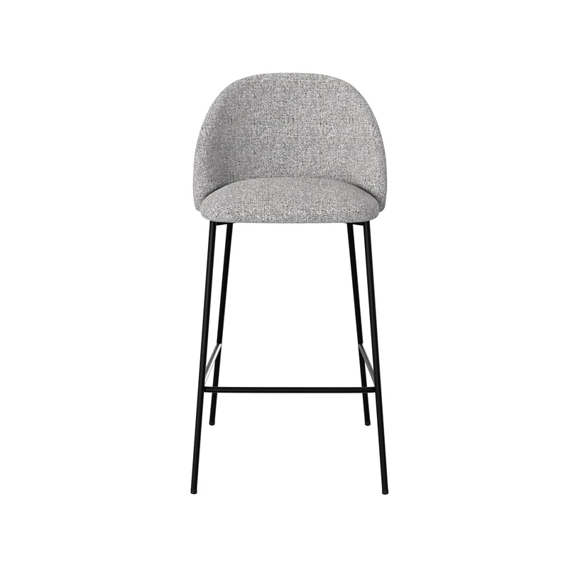 Chaise de bar Karl en tissu gris clair 66 cm (lot de 2)