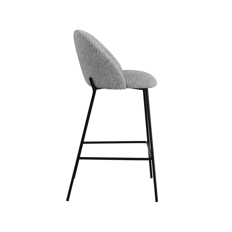 Chaise de bar Karl en tissu gris clair 66 cm (lot de 2)