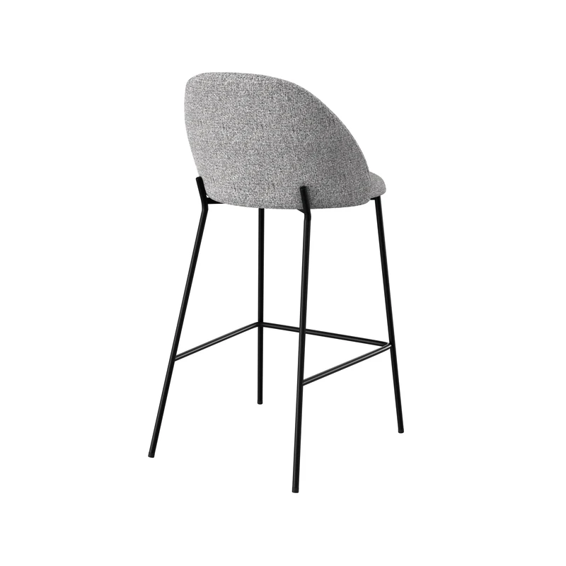 Chaise de bar Karl en tissu gris clair 66 cm (lot de 2)