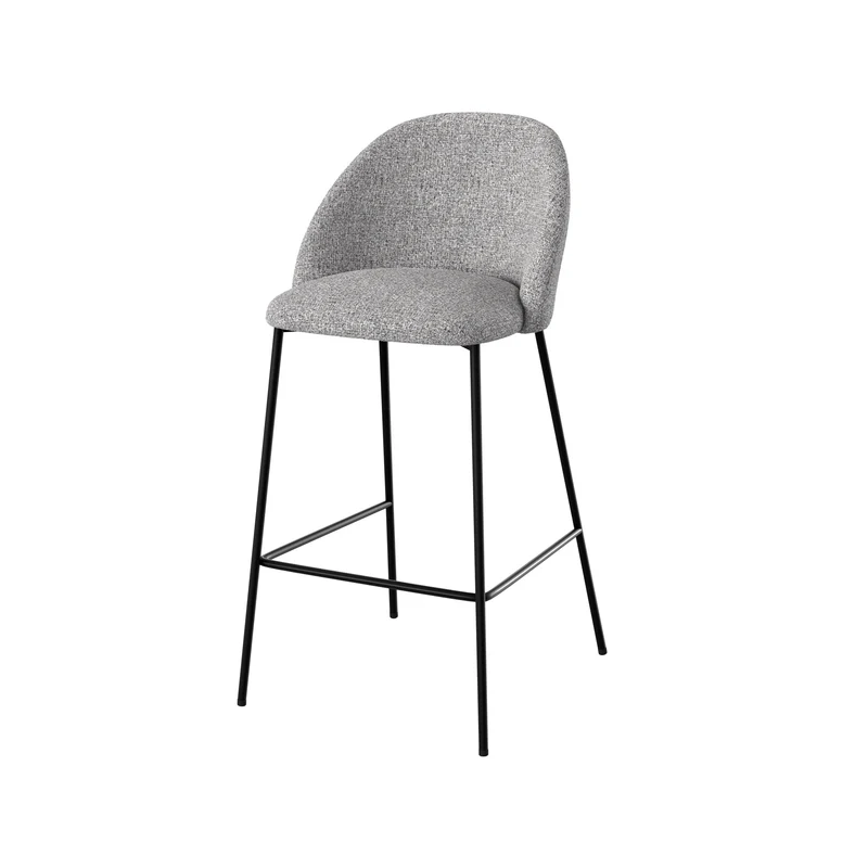 Chaise de bar Karl en tissu gris clair 66 cm (lot de 2)