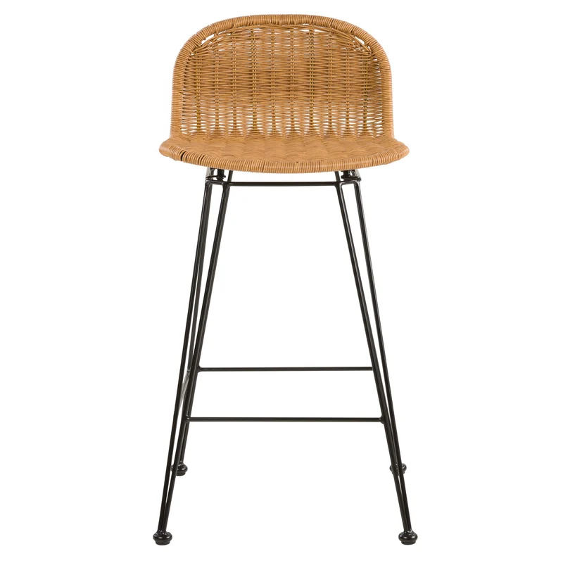 Chaise de bar mi-hauteur Jigani naturelle 63 cm (lot de 2)