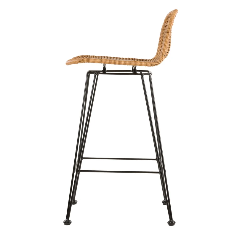 Chaise de bar mi-hauteur Jigani naturelle 63 cm (lot de 2)