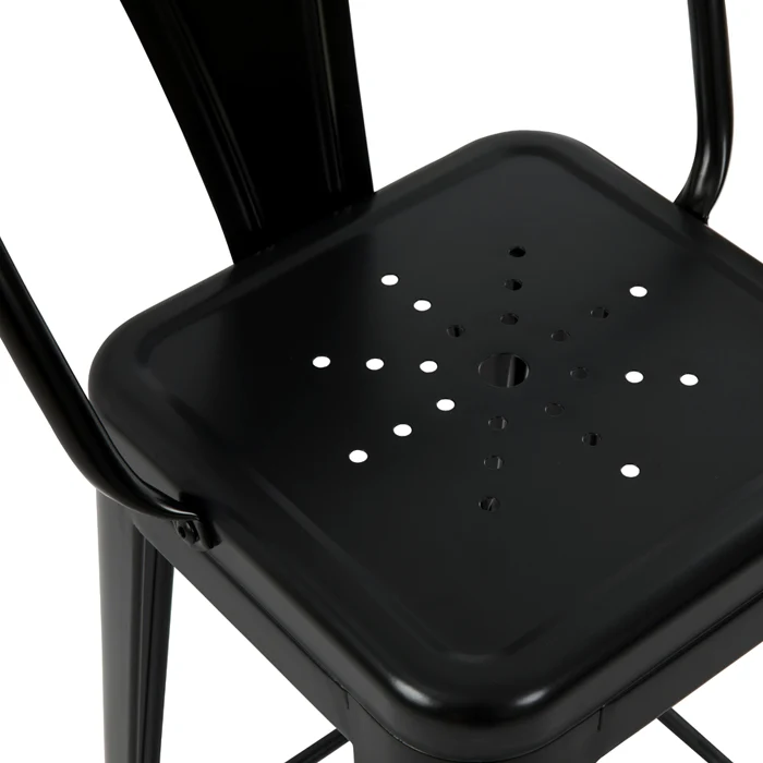 Chaise de bar mi-hauteur Indus noir mat 67 cm (lot de 2)