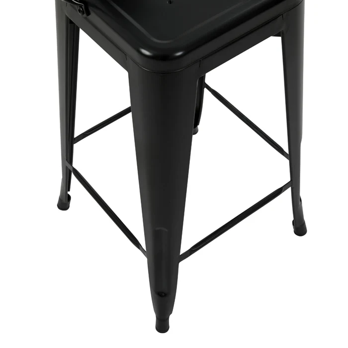 Chaise de bar mi-hauteur Indus noir mat 67 cm (lot de 2)