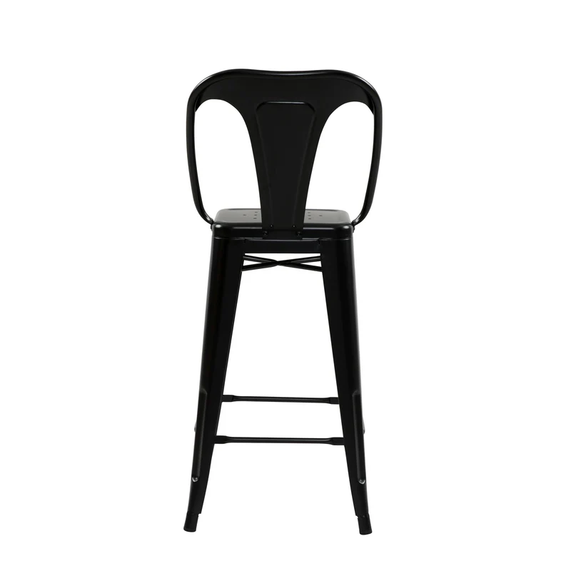 Chaise de bar mi-hauteur Indus noir mat 67 cm (lot de 2)