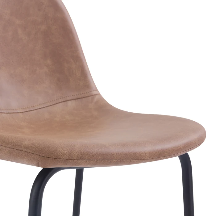 Chaise de bar Henrik en cuir synthétique taupe 75 cm (lot de 2)