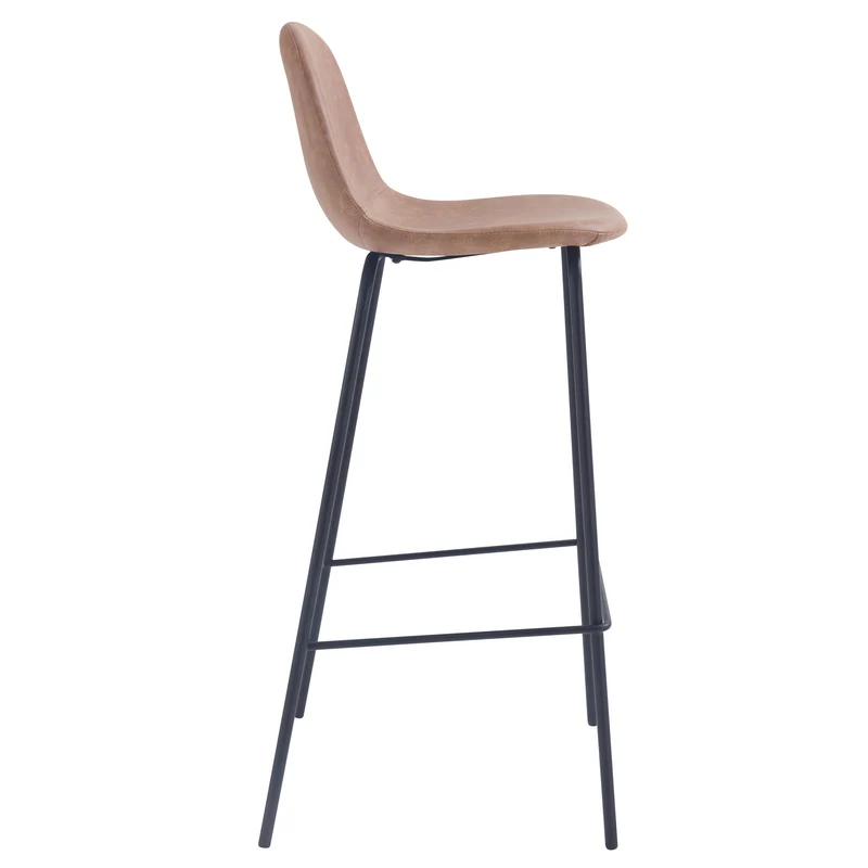 Chaise de bar Henrik en cuir synthétique taupe 75 cm (lot de 2)