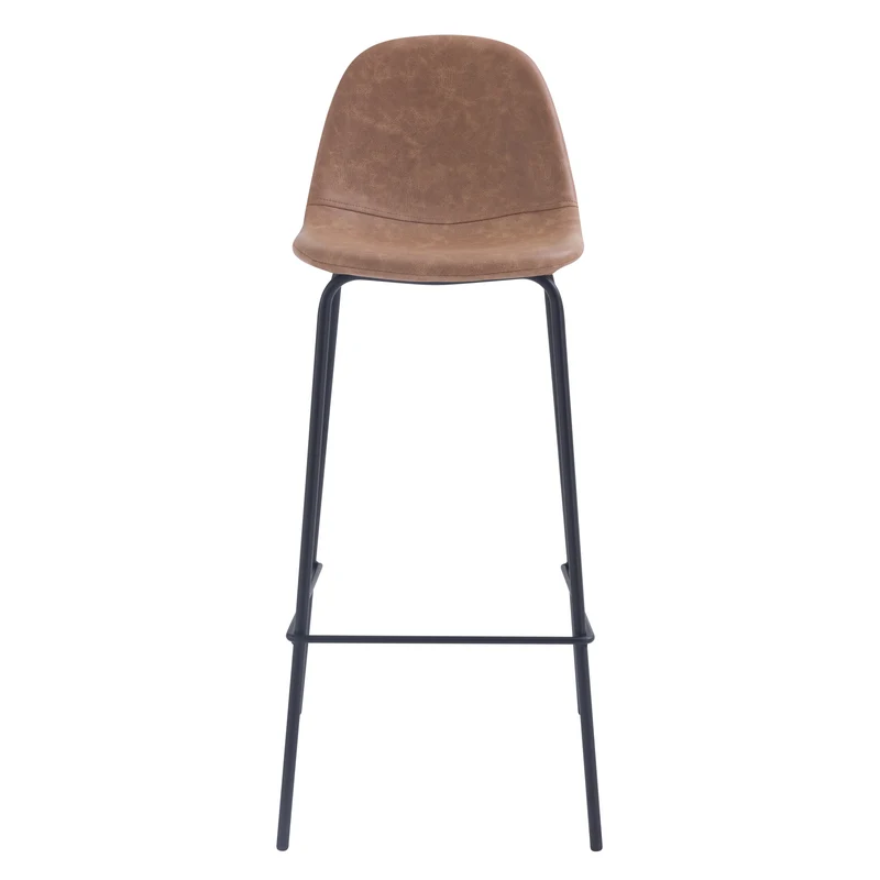 Chaise de bar Henrik en cuir synthétique taupe 75 cm (lot de 2)