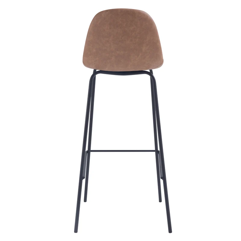 Chaise de bar Henrik en cuir synthétique taupe 75 cm (lot de 2)