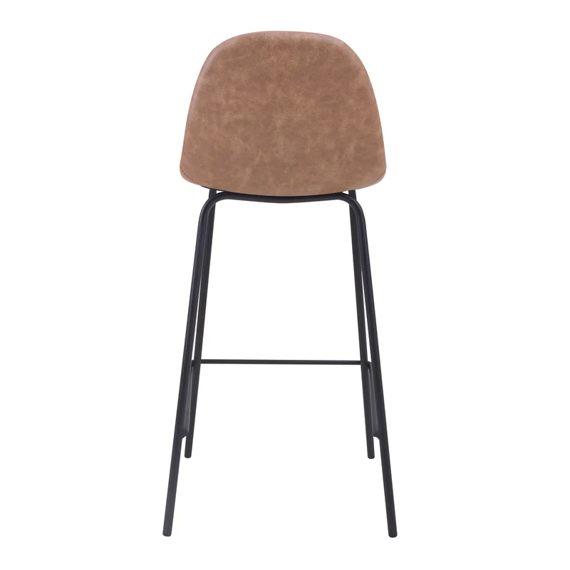 Chaise pour îlot central Henrik en cuir synthétique taupe 65 cm (lot de 2)