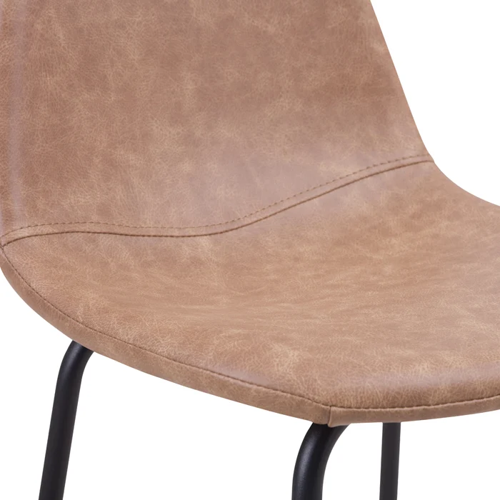 Chaise pour îlot central Henrik en cuir synthétique taupe 65 cm (lot de 2)