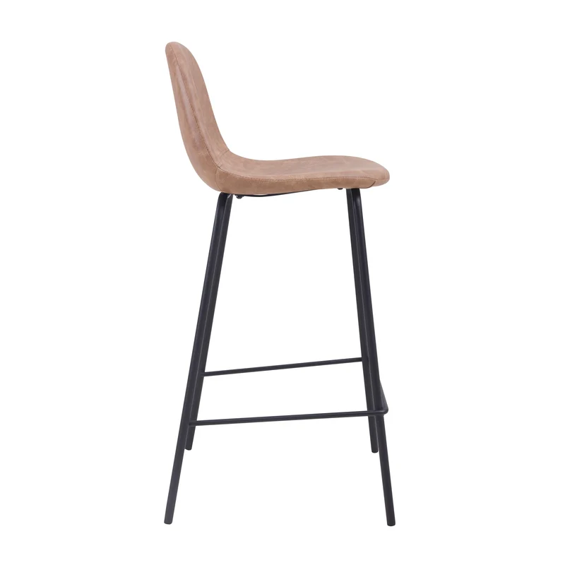 Chaise pour îlot central Henrik en cuir synthétique taupe 65 cm (lot de 2)