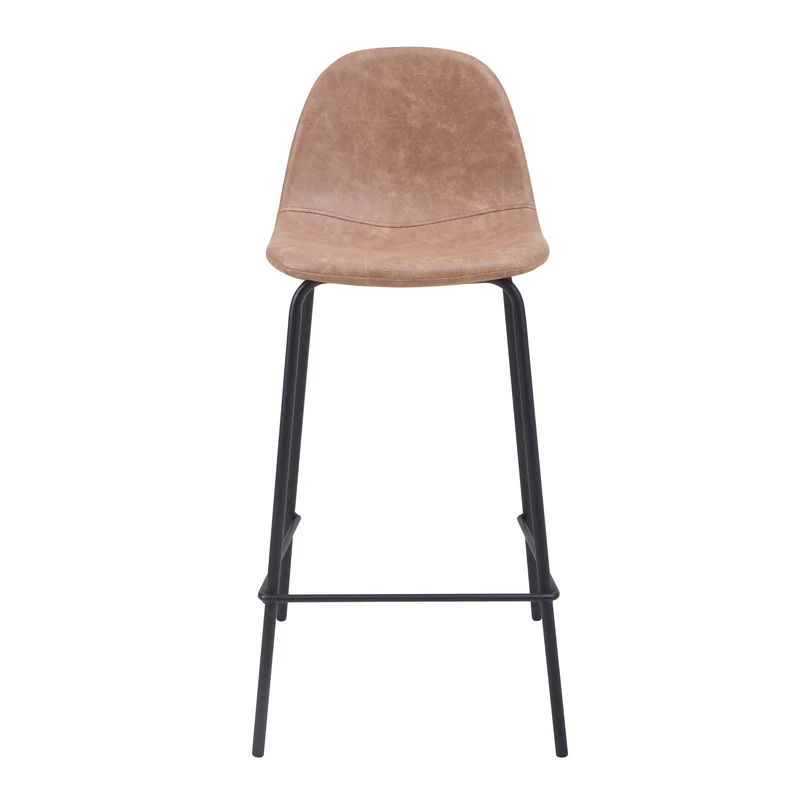 Chaise pour îlot central Henrik en cuir synthétique taupe 65 cm (lot de 2)