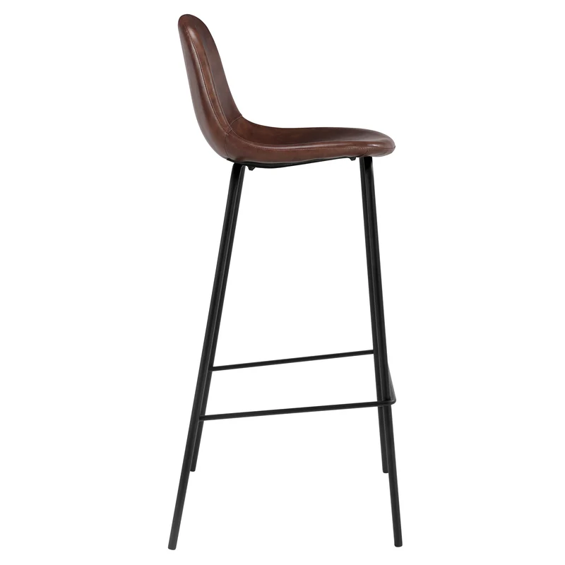 Chaise de bar Henrik en cuir synthétique marron 75 cm (lot de 2)