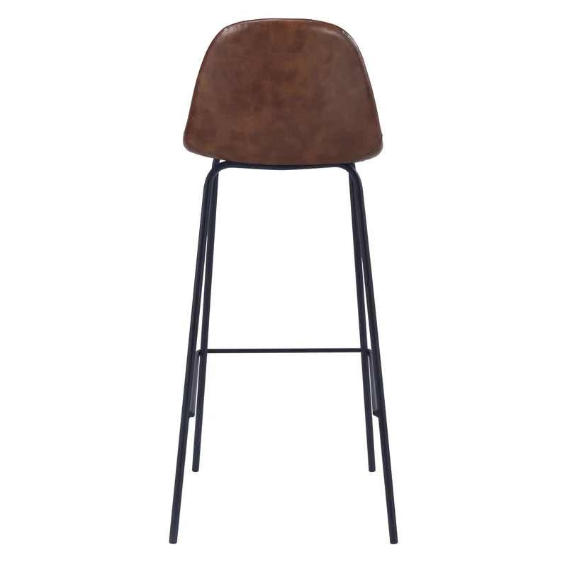 Chaise de bar Henrik en cuir synthétique marron 75 cm (lot de 2)
