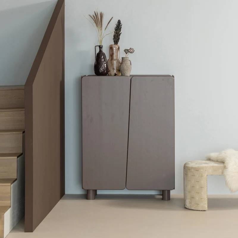 Root 2-deurs kast grenen truffel bruin