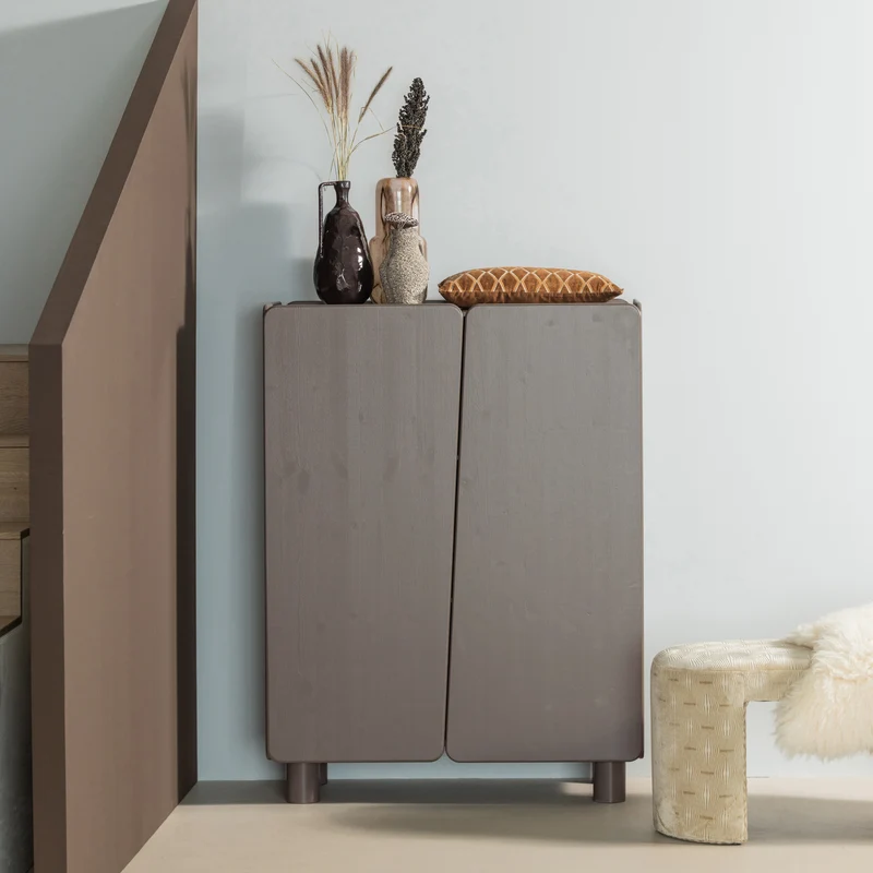 Root 2-deurs kast grenen truffel bruin