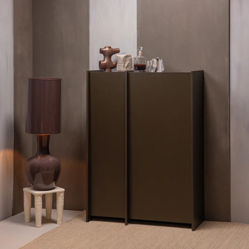 Brock 2-deurs kast essen fineer middenbruin