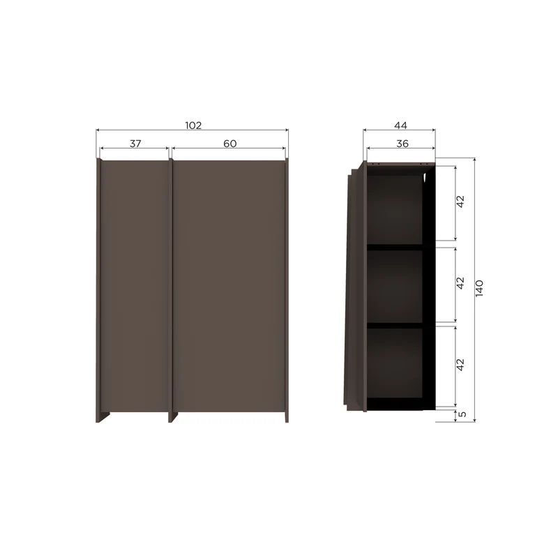 Brock 2-deurs kast essen fineer middenbruin