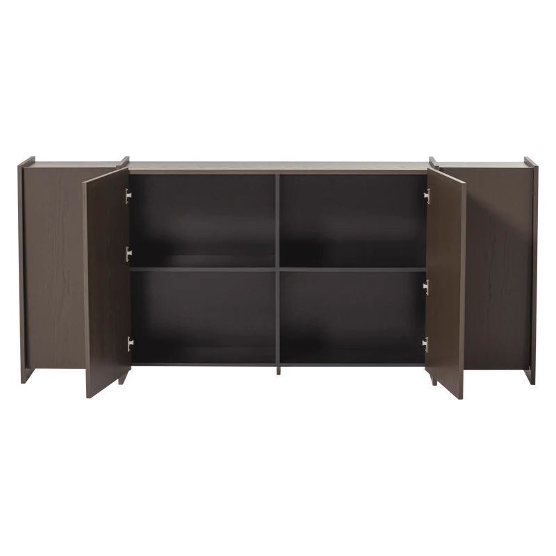 Brock dressoir 200 cm essen fineer middenbruin