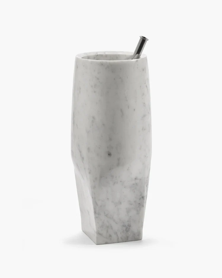 Vase avec tube en verre 08 L blanc Josephine