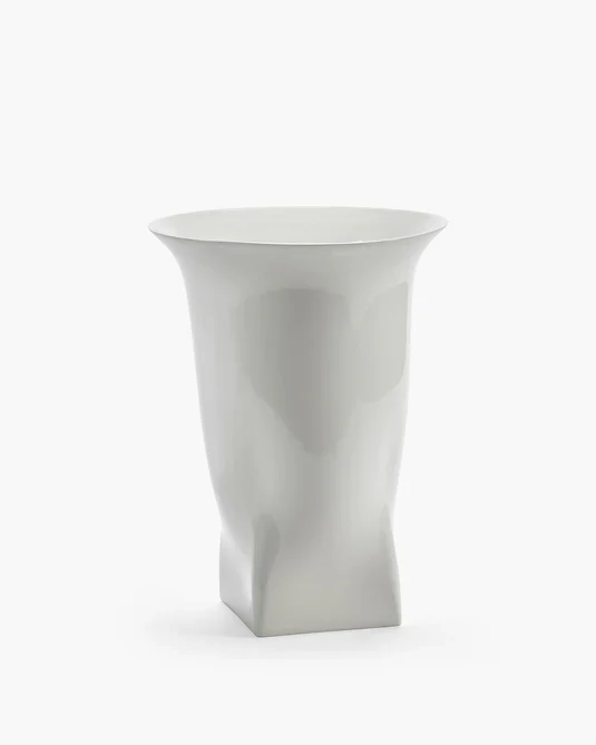 Vase avec tube en verre 02 blanc Josephine