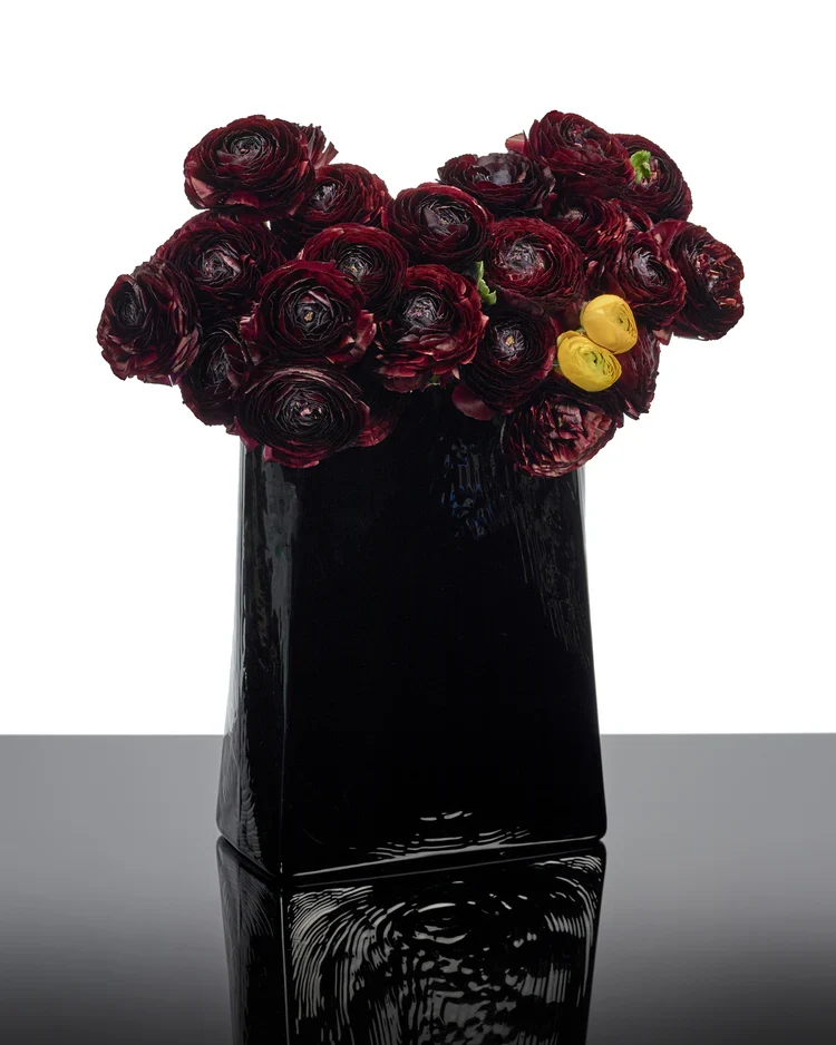 Vase avec tube en verre 03 noir Josephine