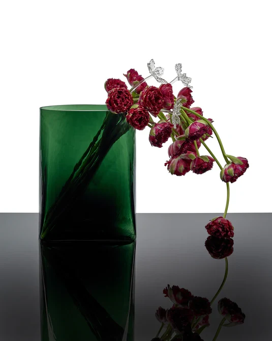 Vase avec tube en verre 03 vert Josephine