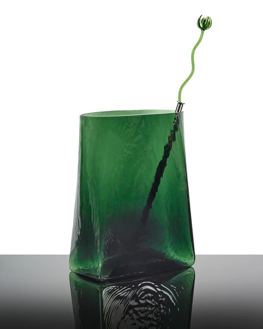 Vase avec tube en verre 03 vert Josephine