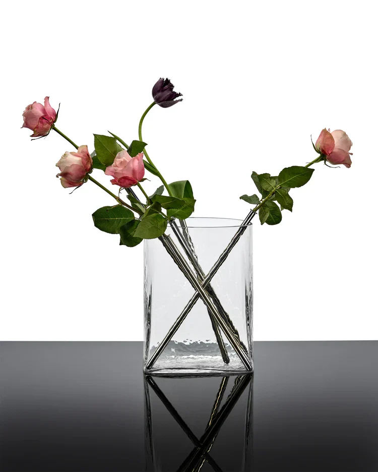 Vase avec tube en verre 03 transparent Josephine