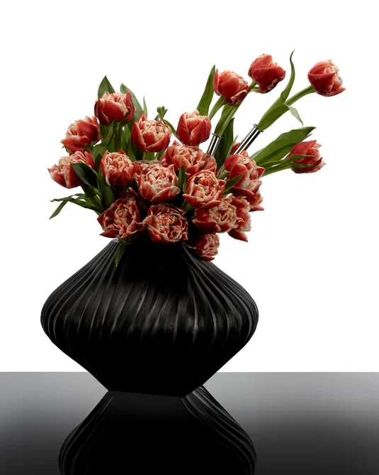 Vase avec tube en verre 04 noir mat Josephine