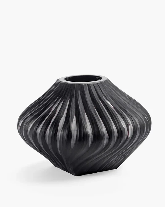Vase avec tube en verre 04 noir mat Josephine