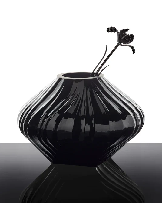 Vase avec tube en verre 04 transparent mat Josephine