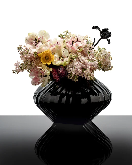 Vase avec tube en verre 04 transparent mat Josephine