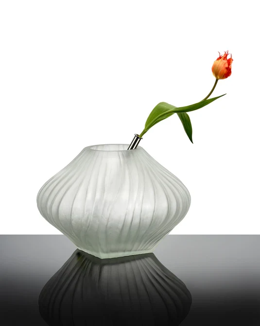 Vase avec tube en verre 04 transparent mat Josephine