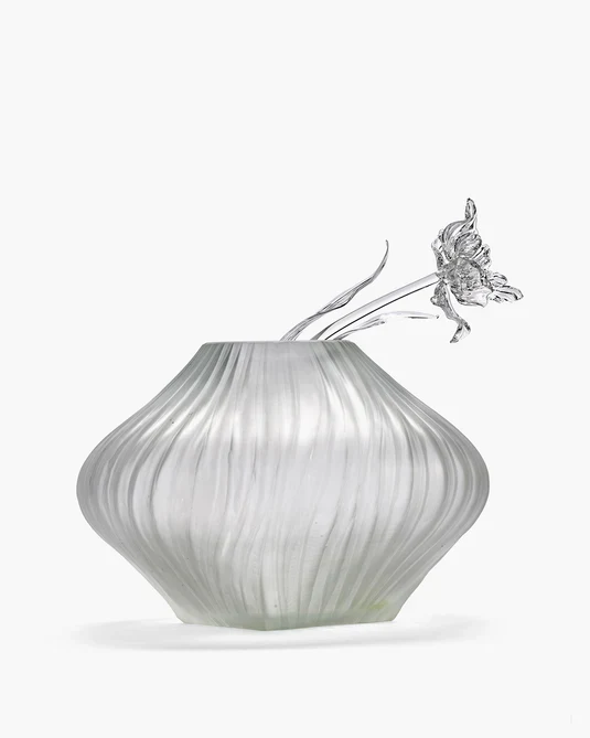 Vase avec tube en verre 04 transparent mat Josephine