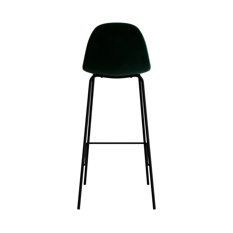 Chaise de bar Henrik en velours vert foncé 75 cm (lot de 2)