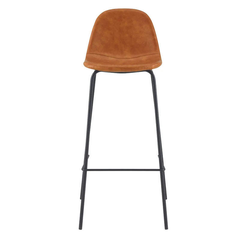 Chaise de bar Henrik en cuir synthétique camel 75 cm (lot de 2)