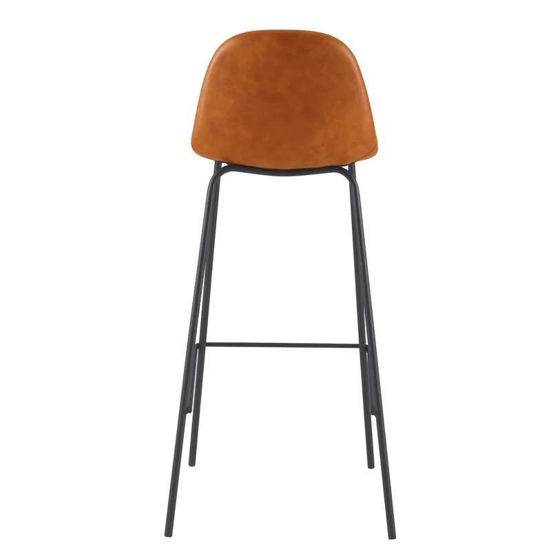Chaise de bar Henrik en cuir synthétique camel 75 cm (lot de 2)