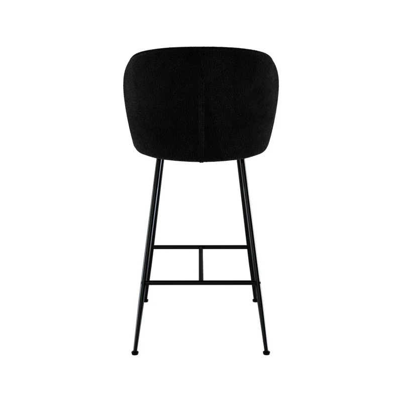Chaise de bar Groom en tissu bouclé noir 66,3 cm (lot de 2)