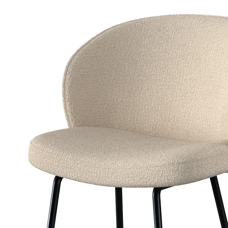 Lot de 2 chaises pour îlot central Groom 66,3 cm en tissu bouclé beige